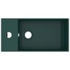 vidaXL Lavabo de salle de bain avec trop-plein C&eacute;ramique Vert fonc&eacute;