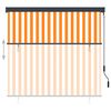 vidaXL Store roulant d'ext&eacute;rieur 160x250 cm Blanc et orange