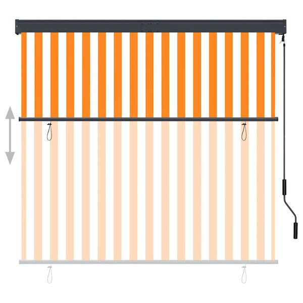 vidaXL Store roulant d'ext&eacute;rieur 160x250 cm Blanc et orange
