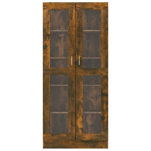 vidaXL Armoire à vitrine Chêne fumé 82,5x30,5x185 cm Bois ingénierie