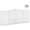 vidaXL Paniers à gabions arqués 3 pcs 400x30x160/180 cm Fer galvanisé