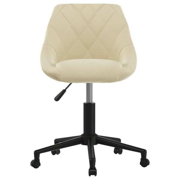vidaXL Chaise pivotante de bureau Crème Velours