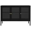 vidaXL Buffet Noir 105x35x70 cm Acier et verre