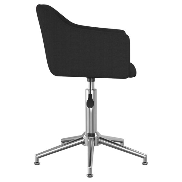 vidaXL Chaise pivotante de salle &agrave; manger Noir Tissu