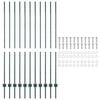 vidaXL Poteau de cl&ocirc;ture. 11 pcs Vert 150 cm Acier