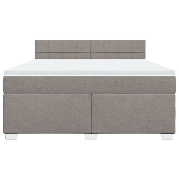 vidaXL Sommier à lattes de lit avec matelas Taupe 180x200 cm Tissu