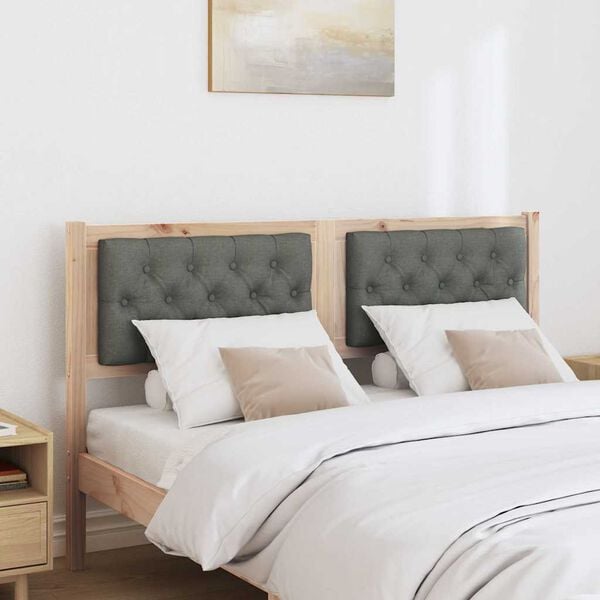 vidaXL T&ecirc;te de lit marron et gris fonc&eacute; 150 cm Bois massif en pin