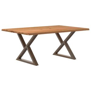 vidaXL Table à manger avec bord vivant 180x100x74 cm bois massif chêne