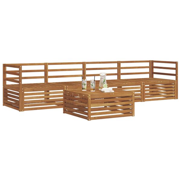 vidaXL Ensemble de canap&eacute;s d'ext&eacute;rieur 5 pcs Naturel
