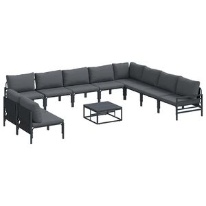 vidaXL Ensemble de canap&eacute; de jardin Anthracite Acier