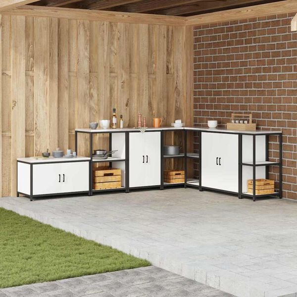 vidaXL Rangement de cuisine avec &eacute;tag&egrave;re Blanc 60 x 50 x 92 cm Acier