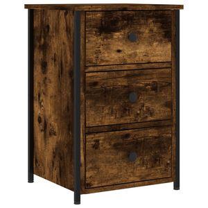 vidaXL Table de chevet ch&ecirc;ne fum&eacute; 40x36x60 cm bois d'ing&eacute;nierie