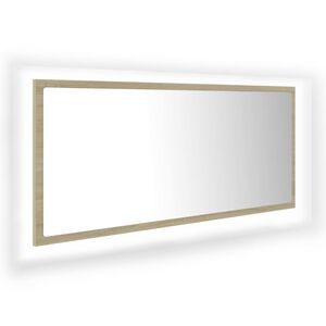 vidaXL Miroir LED de salle de bain Ch&ecirc;ne sonoma 100x8,5x37cm Acrylique