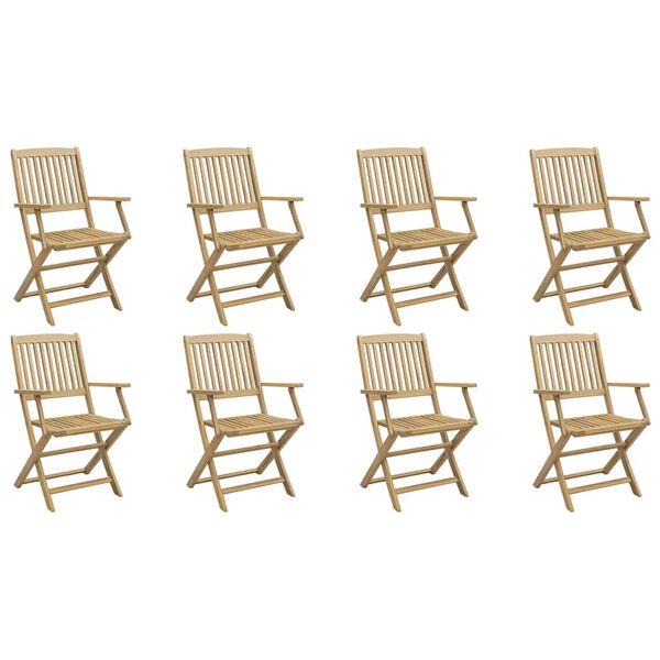 vidaXL Chaises de jardin pliantes lot de 8 54,5x58x90 cm bois d'acacia