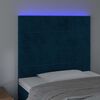 vidaXL T&ecirc;te de lit &agrave; LED Bleu fonc&eacute; 90x5x118/128 cm Velours