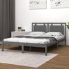 vidaXL Cadre de lit sans matelas gris 200x200 cm bois massif