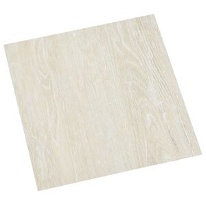 vidaXL Lattes de rev&ecirc;tement de sol autocollantes Cr&egrave;me 30,5 x 30,5 cm