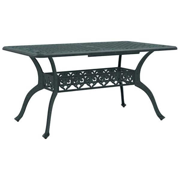 vidaXL Table de jardin vert 150x90x72 cm aluminium coul&eacute;