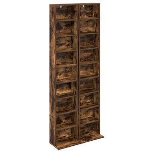 vidaXL Meuble CD 2 pc Ch&ecirc;ne fum&eacute; 33 x 23,5 x 175 cm Bois d'ing&eacute;nierie