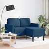 vidaXL Canap&eacute; 2 places avec m&eacute;ridienne en L bleu 125 cm tissu