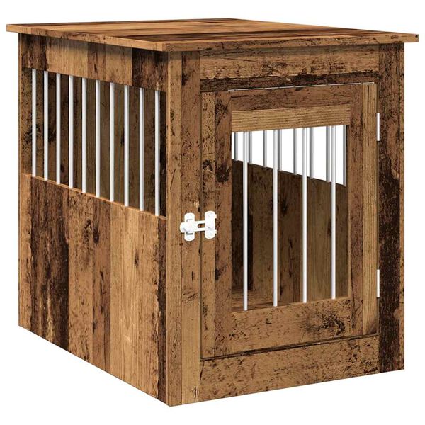 vidaXL Meuble de cage chiens vieux bois 55x75x65 cm bois d'ing&eacute;nierie