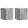 vidaXL Cabinet de chevet mural 2 pcs Sonoma gris 34,5 x 33 x 40 cm