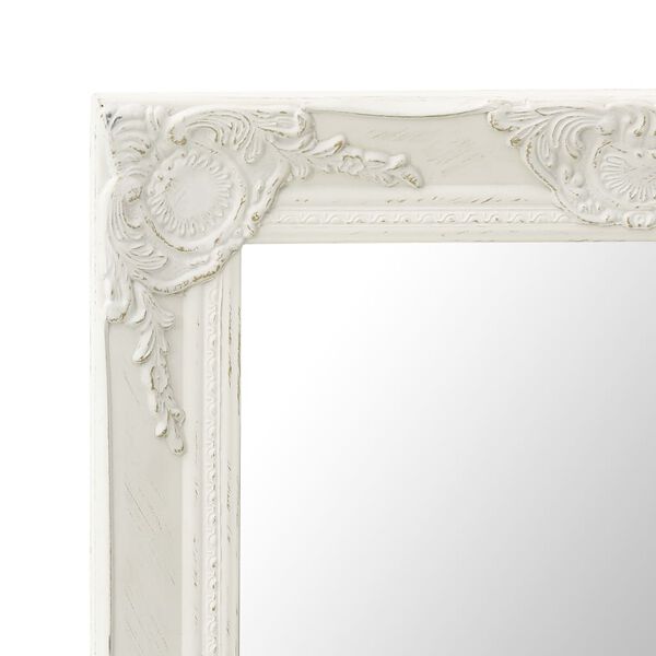 vidaXL Miroir mural style baroque 60x60 cm Blanc