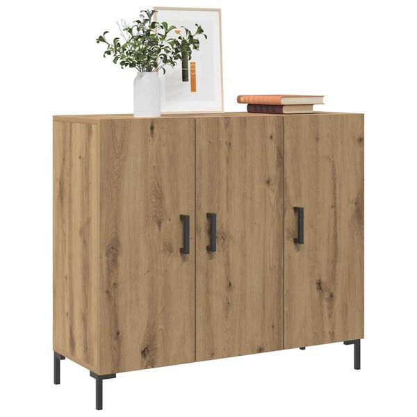 vidaXL Buffet chêne artisanal 90x34x80 cm bois d'ingénierie