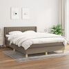 vidaXL Sommier &agrave; lattes de lit avec matelas Taupe 140x190 cm Tissu
