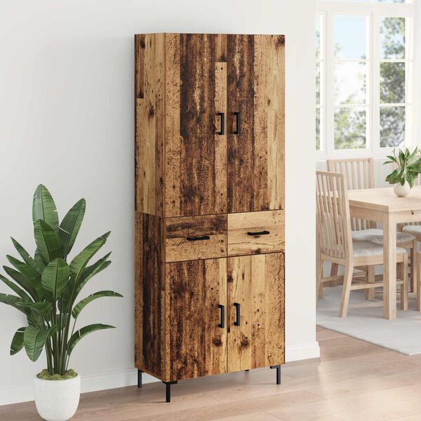 vidaXL Haut Armoire Bois Ancien 69,5 x 34 x 180 cm Bois d'ing&eacute;nierie