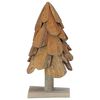 vidaXL Sapin de No&euml;l avec support Marron 60 cm Bois de teck solide