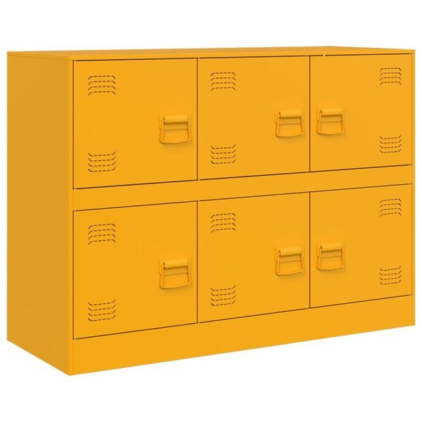 vidaXL Buffet jaune moutarde 99x39x73 cm acier