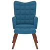 vidaXL Chaise de relaxation avec tabouret Bleu Velours