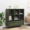 vidaXL Buffet haut vert olive 101,5x39x103,5 cm acier
