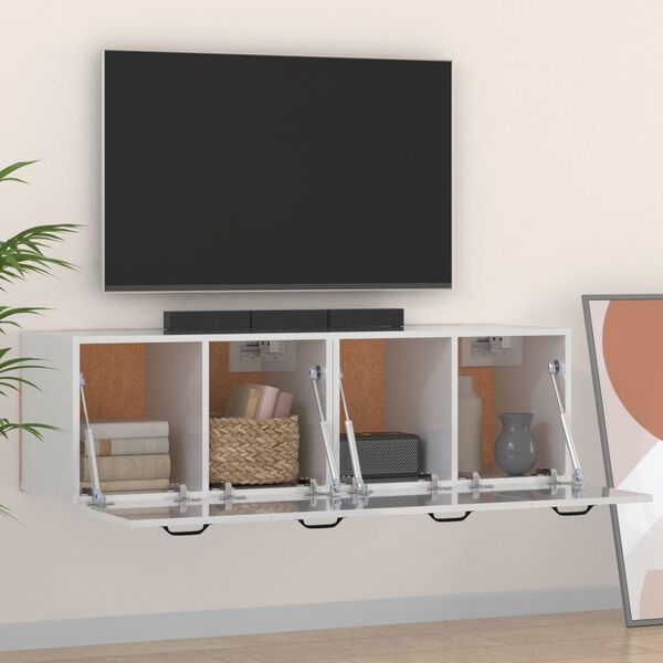 vidaXL Armoires murales 2 pcs Blanc brillant 80x36,5x35 cm