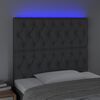 vidaXL T&ecirc;te de lit &agrave; LED Gris fonc&eacute; 100x7x118/128 cm Tissu