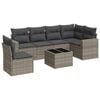 vidaXL Salon de jardin avec coussins 7 pcs gris r&eacute;sine tress&eacute;e