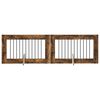 vidaXL Portillon pour chien avec supports 2 pcs Ch&ecirc;ne fum&eacute; 100 x 60 cm