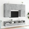 vidaXL Unit&eacute;s murales TV 5 pcs gris b&eacute;ton bois d'ing&eacute;nierie