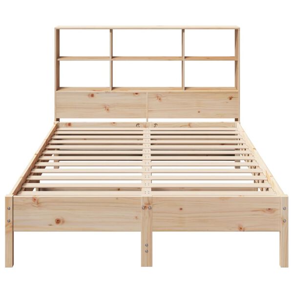 vidaXL Lit biblioth&egrave;que sans matelas 140x190 cm bois de pin massif