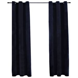 vidaXL Rideaux occultants et anneaux 2 pcs noir 94x213 cm velours