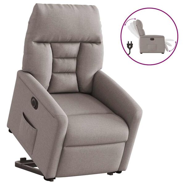 vidaXL Fauteuil inclinable &eacute;lectrique taupe tissu