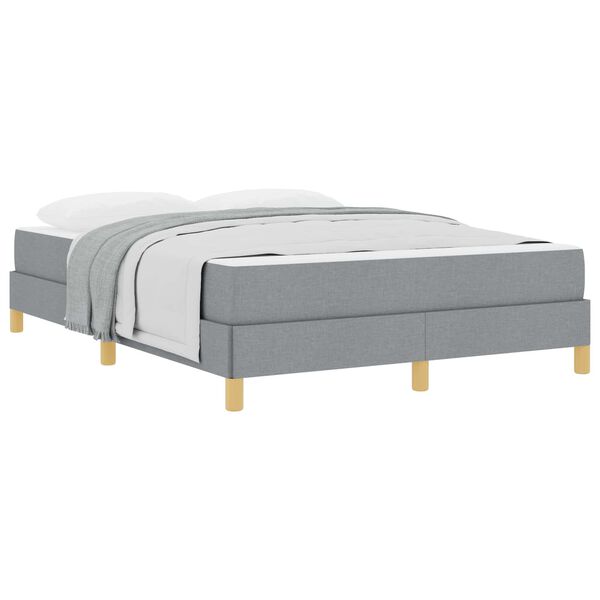 vidaXL Lit &agrave; ressorts avec matelas Gris clair 140 x 190 cm tissu