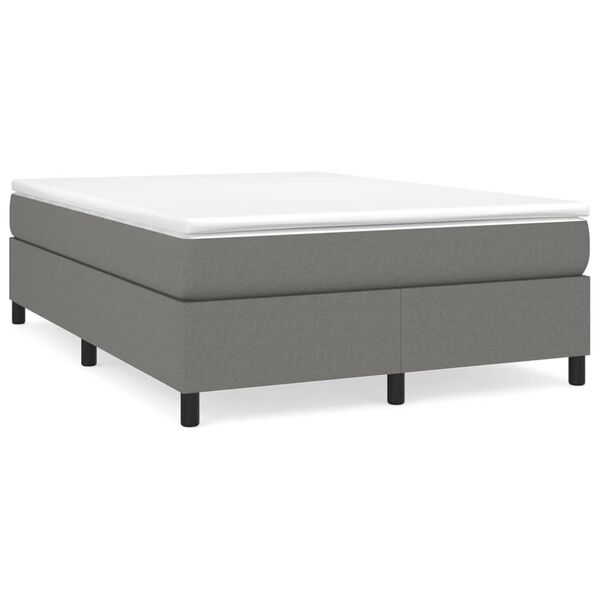 vidaXL Sommier &agrave; lattes de lit avec matelas Gris fonc&eacute; 140x190cm Tissu