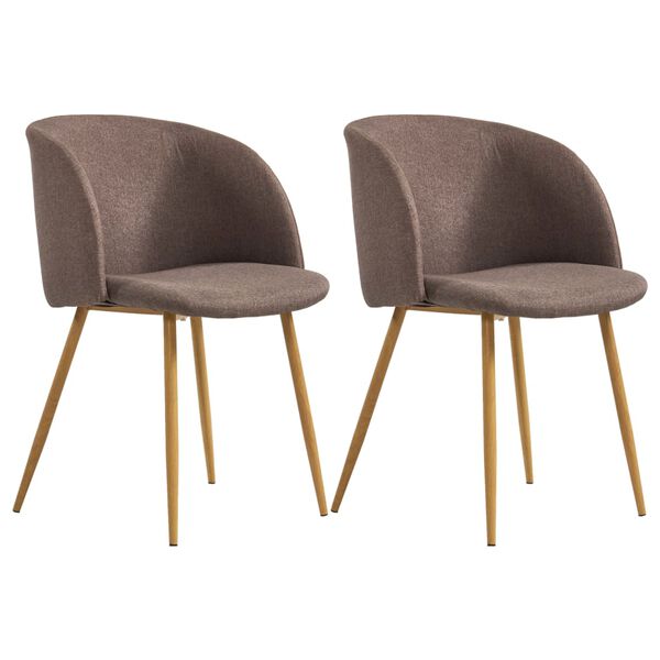 vidaXL Chaises &agrave; manger lot de 2 marron tissu