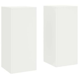 vidaXL Support de Plante 2 pcs Blanc 24 x 24 x 55 cm Acier