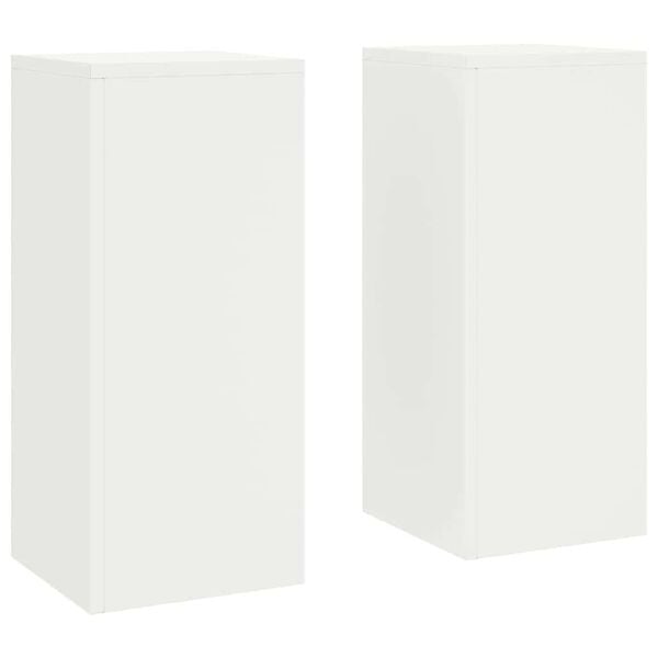 vidaXL Support de Plante 2 pcs Blanc 24 x 24 x 55 cm Acier
