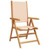 vidaXL Chaises inclinables de jardin lot de 6 beige tissu bois massif