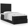 vidaXL Cadre de lit ottoman avec matelas noir 80x200 cm tissu
