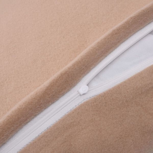 vidaXL Ensemble de literie 4 pcs Molleton Beige 155x200/80x80 cm